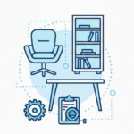 Custom-made furniture logo with crafted woodworking symbol