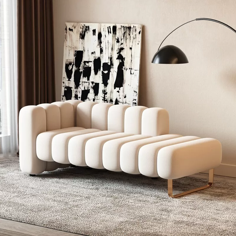 Luxury Aurello Cloud Chaise in beige by Turtle Vine Interiors