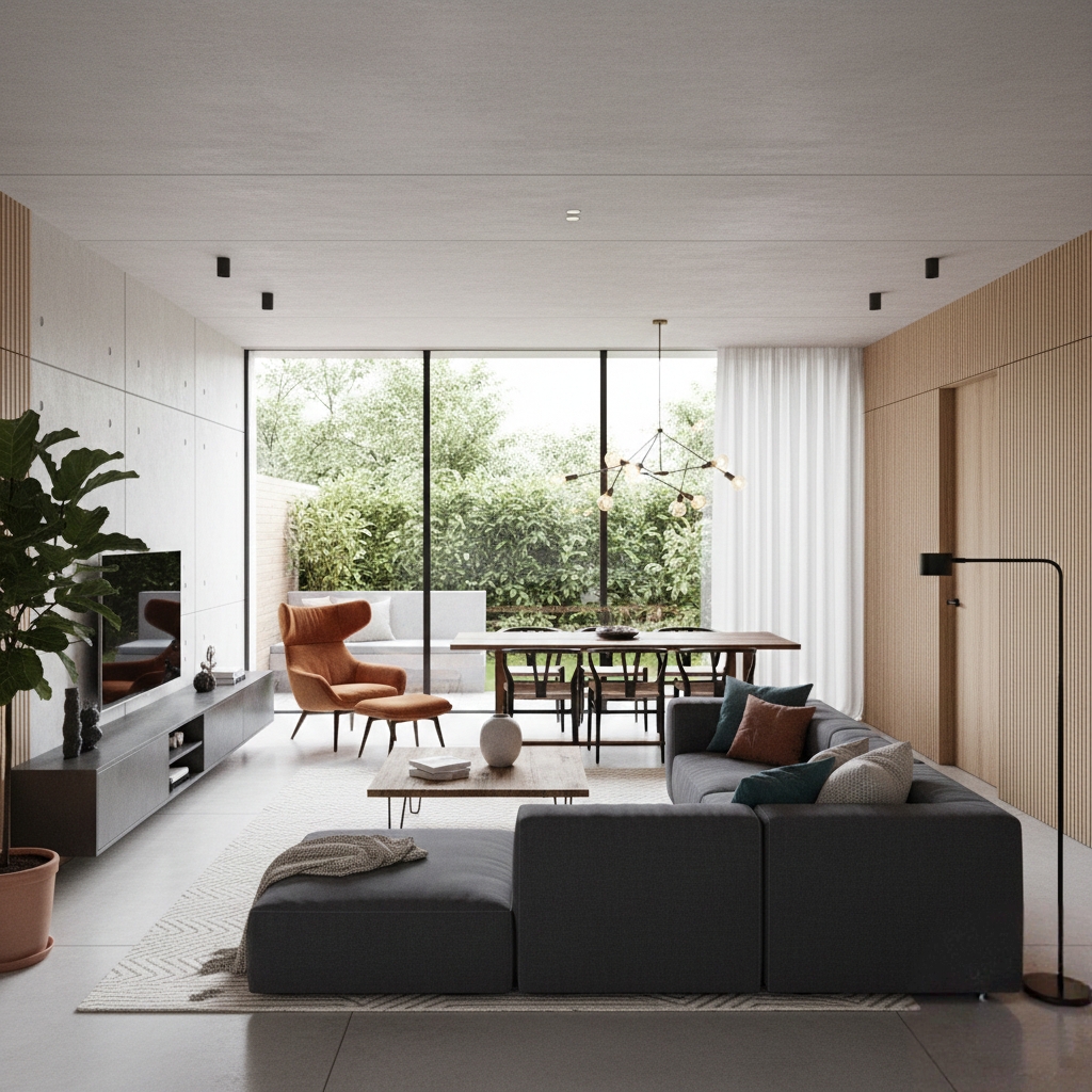 Elegant residential interior design by Turtle Vine Interiors featuring cozy living space with natural light and contemporary decor