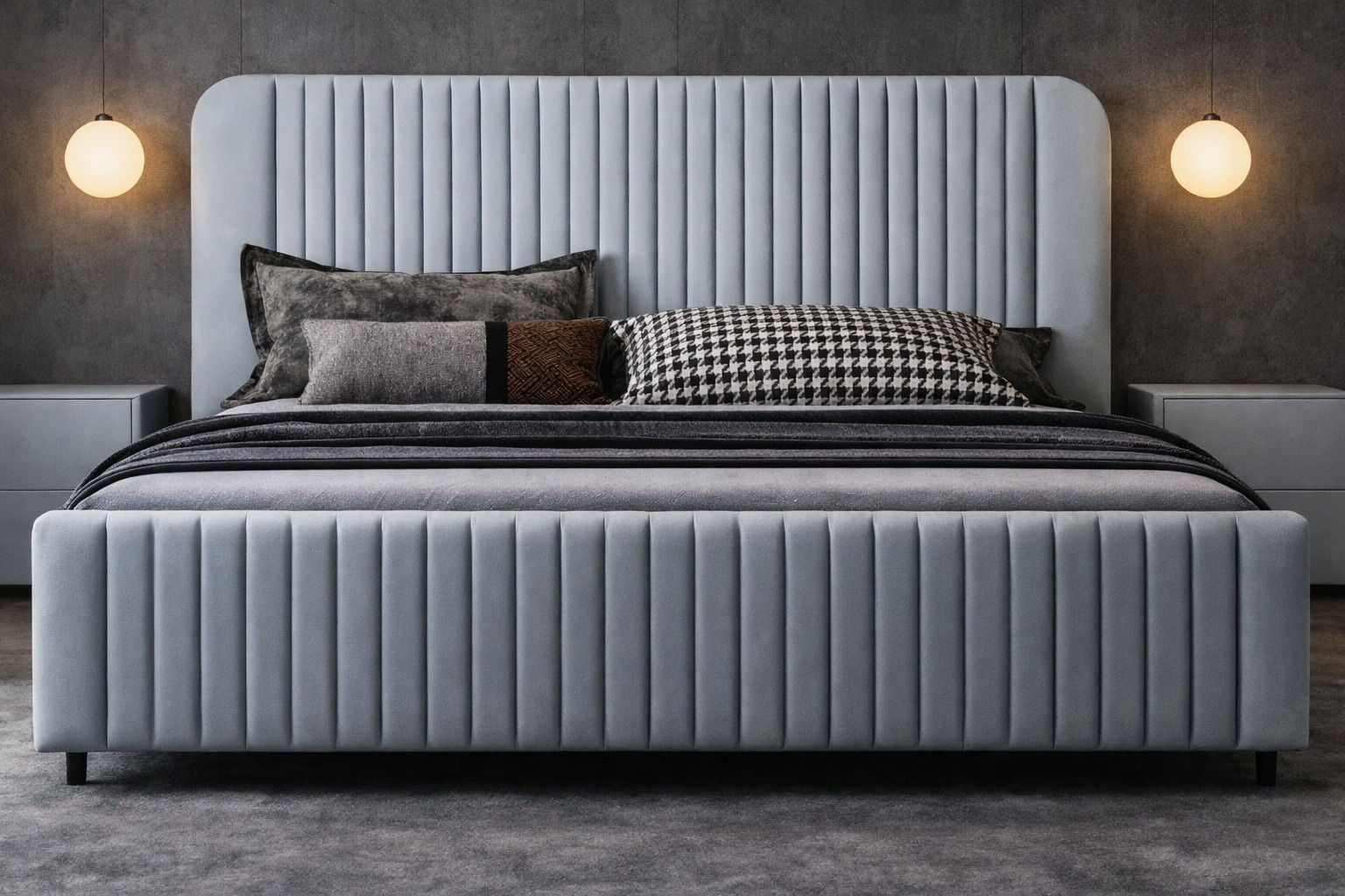 Aurelius Ribbed Velvet Bed