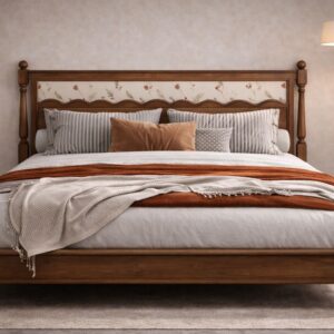 Luxury Isolde Vintage-Inspired Bed in Honey Oak by Turtle Vine Interiors