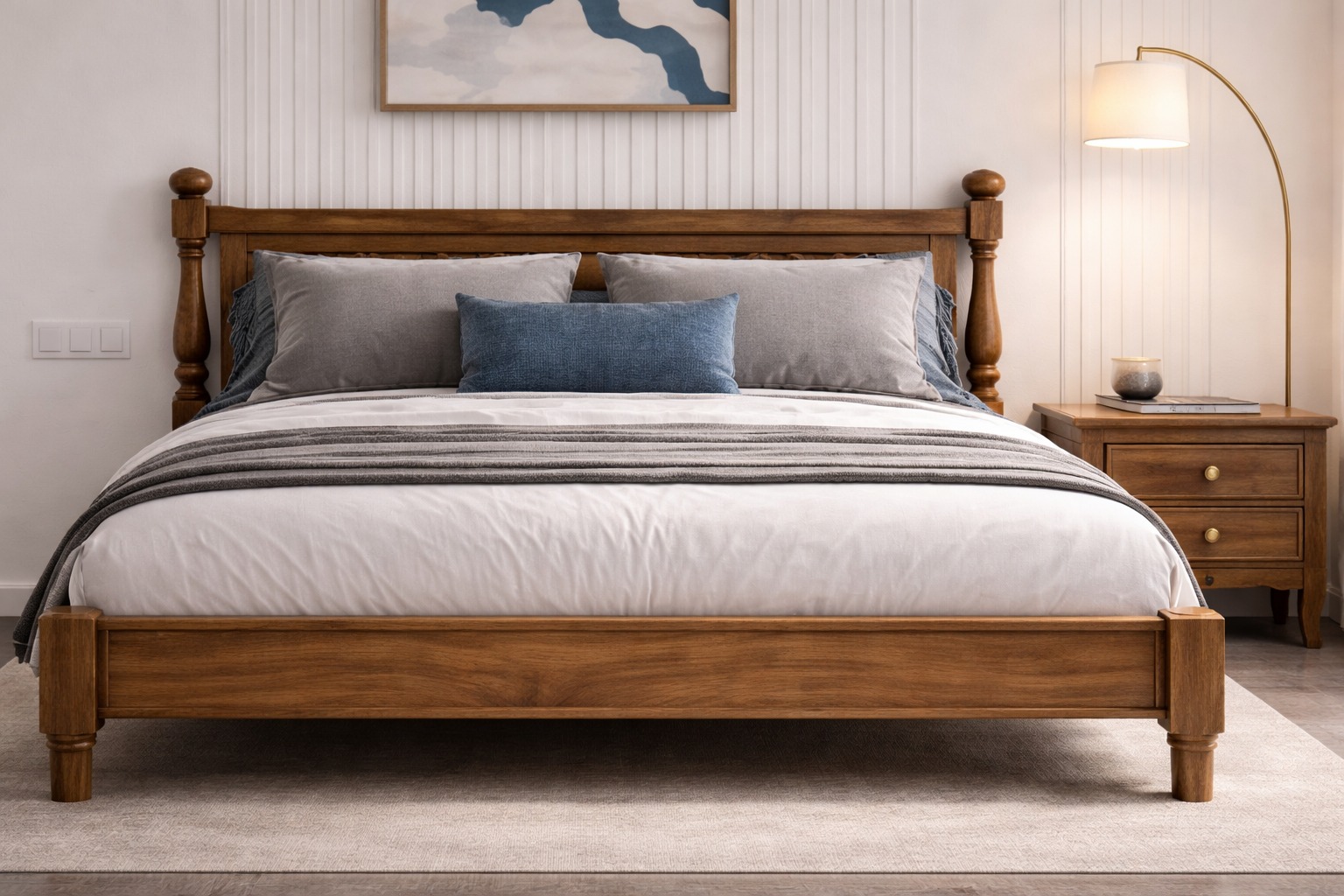 Luxury Rowan Heritage Bed in Walnut Finish by Turtle Vine Interiors